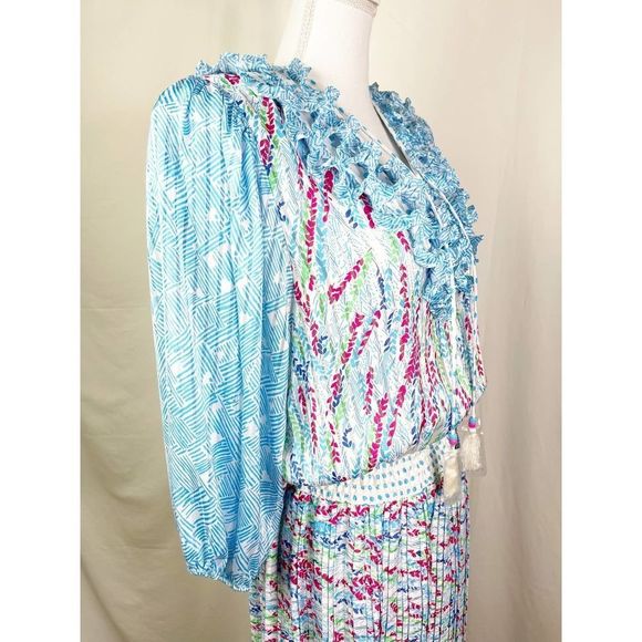 Vintage NWOT Diane Freis Multi Color 1980's Floral Boho One Size Dress - Picture 4 of 12